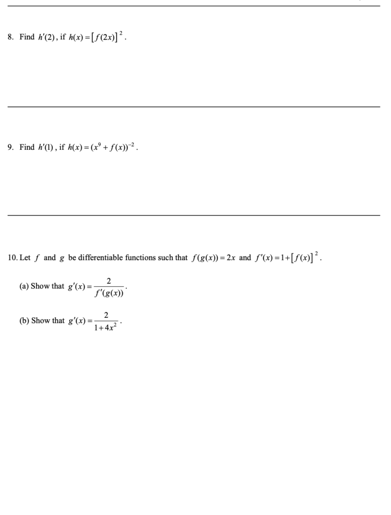 The Chain Rule and the Composite Functions